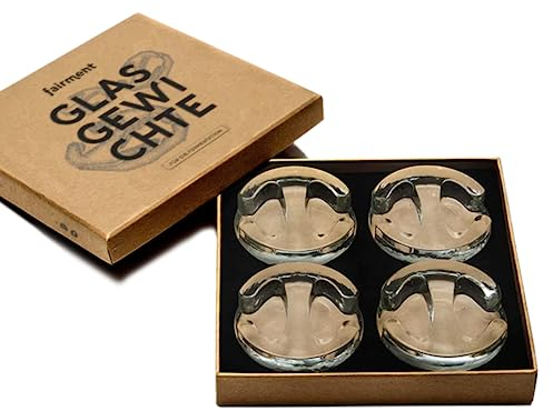 Fairment 4er Set Glas-Gewichte zur Fermentation von Sauerkraut, Kimchi, Gurken usw. Beschwerungsstein