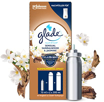 Glade Touch & Fresh (Brise One Touch) Nachfüller, Lufterfrischer Minispray, Sandalwood & Jasmine, 1er Pack (1 x 10 ml)