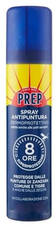 Prep Insetto Repellente Spray, 8 Ore di protezione dalle Zanzare Comuni e Tigre, formula profumata, 1 Unità
