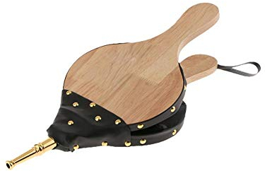 Fuelle de leña de fuelle de leña Soplador de aire de madera Fuelle de mano para chimenea y barbacoa de arranque rápido de fuego para el hogar accesorios de chimenea