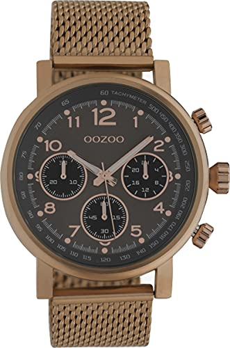 Oozoo Timepieces Herren Uhr - Armbanduhr Herren mit Milanaiseband | Hochwertige Uhr für Männer - Edle Analog Herrenuhr in rund C10702