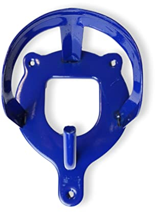 Trensenhalter für Pferde, Reitstall, Sattelkammer | mit Zusatzhaken | zum Aufhängen von Trensen Halfter Kandare | Metall in rot & schwarz | (Blau)