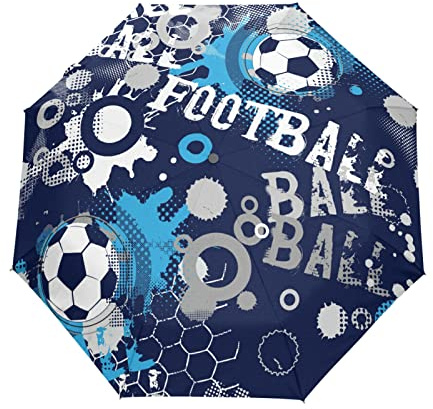 Fußball Fußball Leichtathletik Regenschirm Taschenschirm Auf-Zu Automatik Schirme Winddicht Leicht Kompakt UV-Schutz Reise Schirm für Jungen Mädchen Strand Frauen