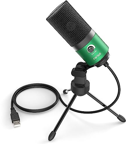FIFINE Condensatore a Microfono studio kit, USB Microfono Computer con Braccio per Microfoni Regolabile e Filtro Anti-pop per Strumenti Voice Overs Registrazione Podcasting YouTube Gaming