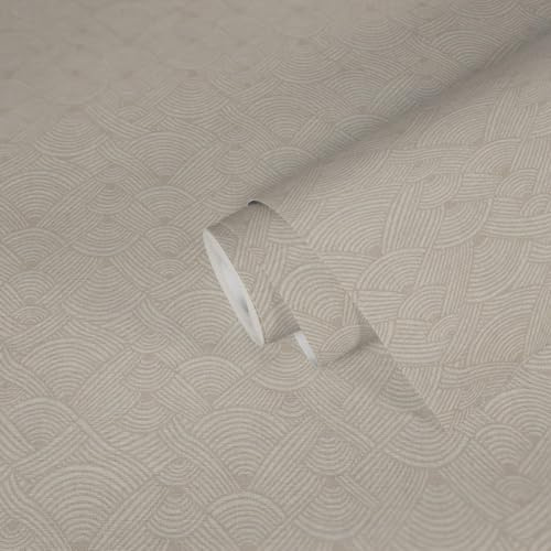 A.S. Création Artdeco Tapete Greige Weiß Nara 387425 Mustertapete Vliestapete 10,05 m x 0,53 m Made in Germany