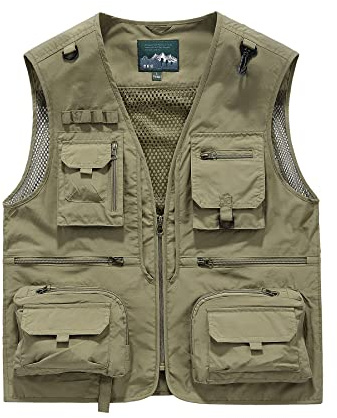 Btmpmcs Uomo Multi-Tasca Gilet da Pesca Senza Maniche All'aperto Leggero Panciotto da Viaggio Traspirante Asciugatura Rapida Giacca da Lavoro Sport Giubbino Caccia Fotografi Gilet