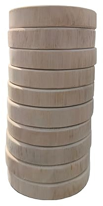 Miller Holz Baumscheiben - 10 Holzplättchen zum Basteln - Nachhaltig & Handgefertigt - vielseitig einsetzbare Holzuntersetzer - Holzscheiben rund Deko Holzbrett (8cm)