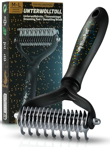 BluePet Brosse Chiens & Chats à Poil Long, Peigne Démêlage Professionnel