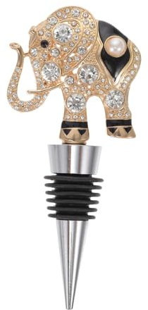 OUNONA Alloy Wine Bottle Stoppers Decorative Zinc Elephant Wine Cork Plug for Home Bar and Party Use
