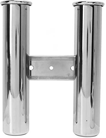 aqxreight Angelrutenhalter aus Edelstahl mit 2 Gliedern, Rutenhalter für Boot, Wohnmobil, Yacht, 42 Mm Durchmesser