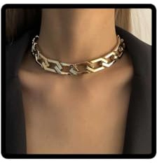Wedity Chunky Chain Necklace Punk Style Thick Chain Cuban Link Chain Hip Hop Choker Necklaces Jewelry for Women Girls