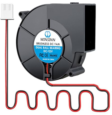 WINSINN DC 97mm Gebläse Lüfter 12V 9733 Doppelkugellager 12 Volt Lüfter Gebläse bürstenlose Kühlung 97x33mm 2PIN