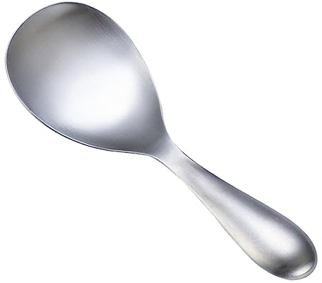 SAKURRDD 1pc Serving Spoon Rice Cooker Spoon Stainless Steel Rice Paddle Sauce Ladle Japanese Rice Cooker Asian Salad Kit Silicone Cooking Utensil Set Rustproof Cookware Kitchen Gadgets Mix/1496
