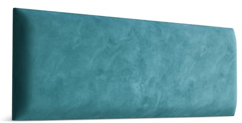 Muralo – Sammetsväggkudde, tyg, stoppningspanel för sovrum, vardagsrum, säng, väggkudde, sänghuvuddel, ländkudde, modern, lyx, vadderad magisk sammet (havsfärg, 90 cm x 30 cm)