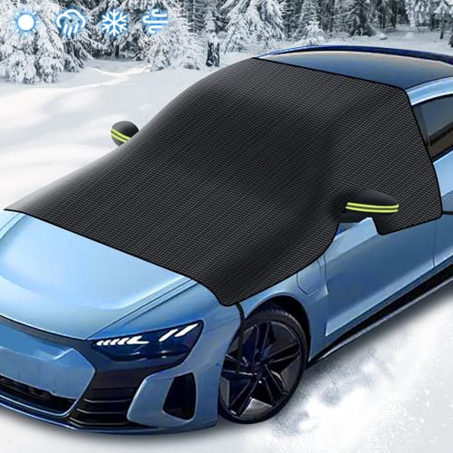 CHWNIBAY Copertura Parabrezza Auto, Copri Parabrezza per Auto Inverno, Telo Parabrezza Auto Antigelo, Protezione per la Maggior Parte dei Veicoli, da UV, Sole, Grandine, Gelo, Neve, 270 x 140 cm