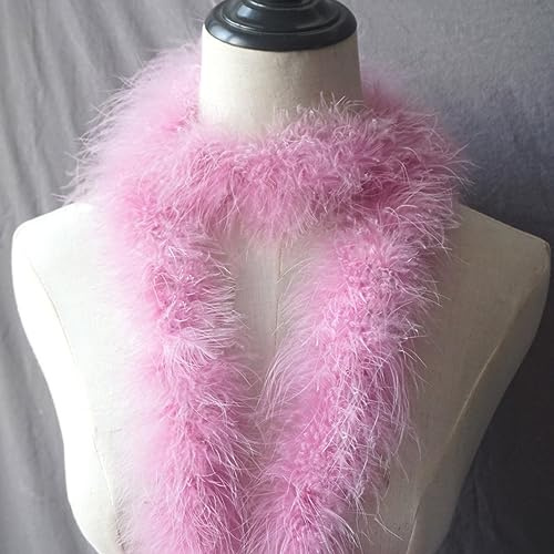 Anevous Federboa Länge ca. 2m, Einfarbig Feder Boa Federstola Federschal Kostüm-Accessoire, Federstreifen Hochzeit Dekorationen für 20er Jahre, Karneval, Halloween, Mottoparty Tee Party,Dunkelrosa