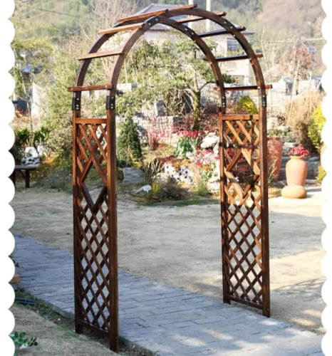HYUFEIAO Arche de Jardin en Bois pour Patio, pergola, Arche pour Plantes grimpantes, rosiers, pergola, Gazebo, décoration extérieure, pergola à Raisin (Couleur Unique, 47 pouces/120 cm)