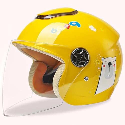 Casco Moto Casco Da Bicicletta Per Bambini Casco Integrale Elettrico Leggero Four Seasons Con Visiera Parasole Ragazzi Ragazze Per 3-12 Anni D,48-55cm