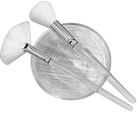 Schaummacherpinsel Satz für Gesichtsreinigung, Glas, Abs, Nylon | 1 Satz, für Beauty Salon und Zuhause, Weiße Ausführung, Erzeugt Feinen Schaum, Löst Make Up Reste