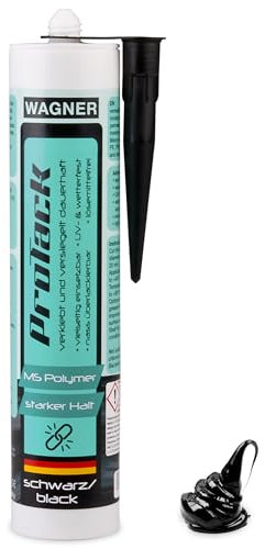Wagner ProTack MS Montagekleber schwarz 310 ml Kartusche | Für Unterwasserkleber für Kunststoffe, Glas, Metall, Holz, Stein, Pool | dauerelastischer Haftkleber und belastbarer Kleb- und Dichtstoff