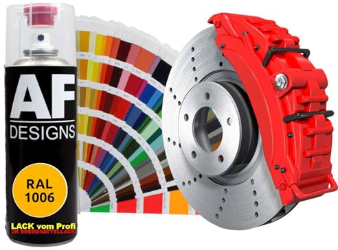 Alex Flittner Designs Spraydose RAL1006 MAISGELB | Hochwertiger 2K - Bremssattellack: Der Alex Flittner Designs 2K Bremssattellack bietet eine langlebige, widerstandsfähige
