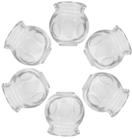 HEATSHAKING 6pcs Glass Massage Cups for Cupping Therapy Set Veins Treatment Suction Machine for Legs No