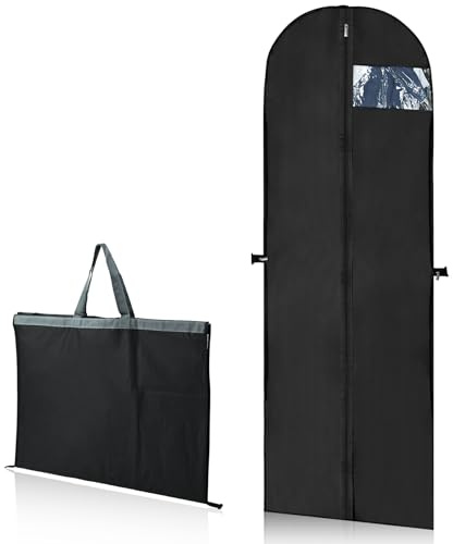 kleidersack lang 180×60cm, faltbare Kleidersäcke mit Reißverschlüssen, haltbar und mottenfest staubdicht für Kleider Mäntel PEVA