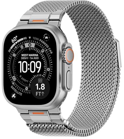 Milanaise Magnétique Bracelet pour Apple Watch Ultra 3/2 Band 49mm 46mm 45mm 44mm 42mm 41mm 40mm 38mm Homme,Milanais Acier Inoxydable Métal Bracelets pour iWatch Series 11 10 9 8 7 6 5 4 3 SE 3/2nd