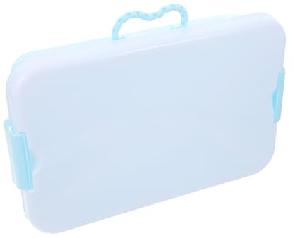 HIAKDOFT Portable Sand Tray with Double Handles Small Lightweight Sandbox Container for Outdoor Play Plastic Storage Box in Light Blue Convenient Portable Sensory Bin