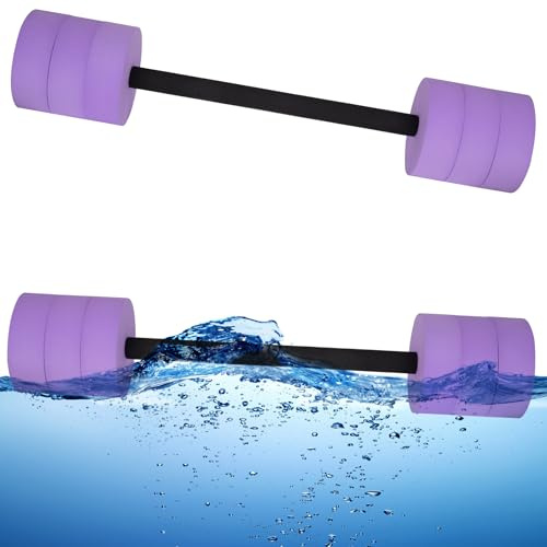 BOOSTEADY Manubri per Esercizi Acquatici con 4 Manubri per Pesi in Schiuma Eva ad Alta Densità, per Allenamento Fitness Nuoto Aerobica in Acqua, Viola Lungo