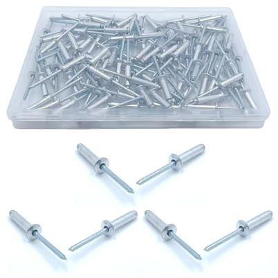 60 rivetti ciechi in alluminio 4,8 x 20 mm, grande flangia rivetti pop, rivetti in alluminio per veicoli a motore, mobili, attrezzature meccaniche (argento)