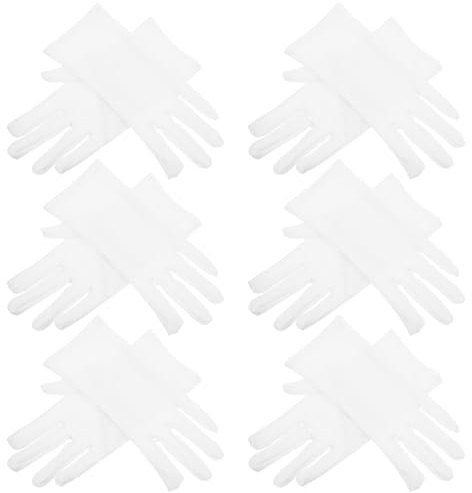 AKOOSY 6 Paar Dünne Baumwollhandschuhe Cotton Gloves für Schmuck und Münzen Atmungsaktiv und Eng Anliegend zum Polieren und Veranstaltungen