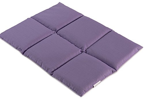 Coussin aux grains d'épeautre biologique 40x30 - Coussin chauffant pour le dos ... - Bouillotte sèche - Compresse chaude ou froide (6 compartiments; Design: mauve)