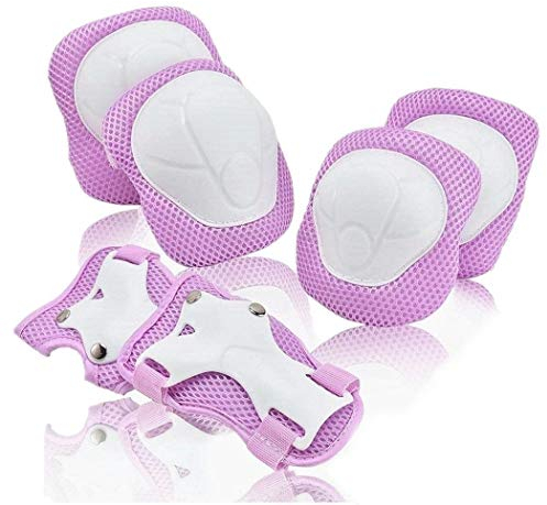 COOLGO Kinder Protektorenset, Kinder Schoner-Set Knieschoner, Ellenbogenschoner und Handgelenkschoner Protektoren für Inlineskates, Rollerblades, Skateboard oder Fahrrad (Lila)