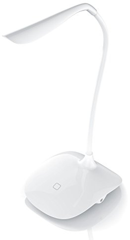 Brandson High Power LED Schreibtischlampe - LED Tischlampe Bürolampe Tischleuchte Nachttischlampe - Twistable Desk Lamp - 3 Helligkeitsstufen - leuchtstarke 70 Lumen - 3 W - hohe Lichtausbeute - Weiß