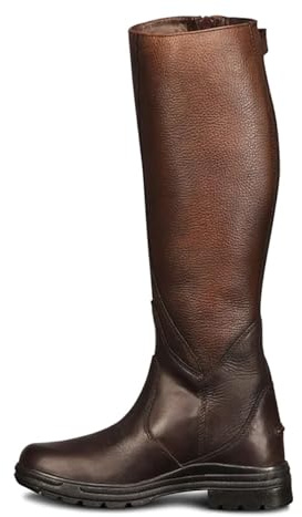 Ovation Women's Moorland II Highrider Tall Riding Boot - Full-Grain Leather Waterproof Breathable Side-Zip Equestrian Boots, Brown, 8.5