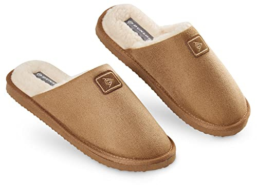 DUNLOP Zapatillas Hombre, Pantuflas Hombre Talla 41-46, Zapatillas de casa Hombre (42 EU, Marrón)
