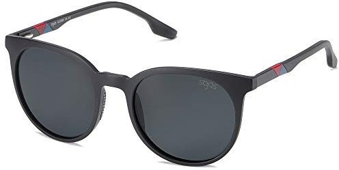 SOJOS Oversized Round Polarized Sports Sunglasses for Women Men, Ultralight TR90 Womens Mens Sport Sunglasses SJ2092, Matte Black Frame/Grey Lens with Black Nose Pads