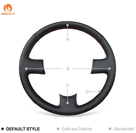 MEWANT Lenkradhülle für Honda Civic 2002-2005 / Jazz 2001-2005, Kunstleder, Schwarz