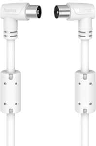 Hama Antennen-Kabel, Koax-Stecker - Koax-Kupplung, 90°, 5,0 m, 90 dB