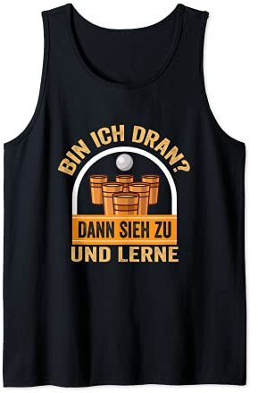 Herren Beerpong König Bierpong Partyshirt Bier Sieh zu und Lerne Tank Top