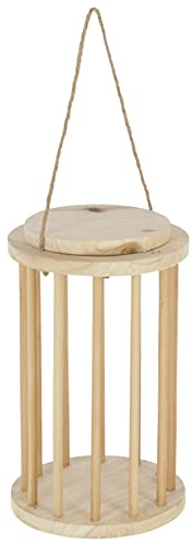 Kerbl Pet Heuraufe 3 in 1, Futterraufe, Heurolle, Hangraufe, 25cm, Ø15cm, Holz, Tierfütterung, Nager, leicht zu befüllen