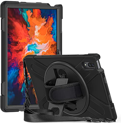 Gerutek Hülle für Lenovo Tab P11 Pro 2020 11,5 Zoll (TB-J706F/J706L), Stoßfeste Robust Schutzhülle mit Drehbar Stände, Handschlaufe,Schultergurt, Panzerhülle für Lenovo Tab P11 Pro 11,5