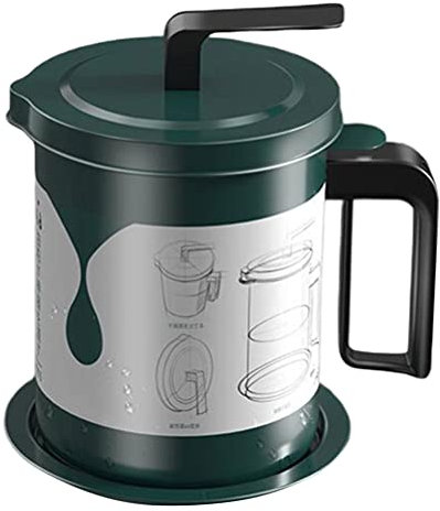 Cabilock Fetttrennkanne ?lsieb Topf Fettabscheider mit Sieb 1500ml Trennkanne Beh?lter für Frittier?l Speisefett Suppe Restaurant Küche ?labscheider ?lbeh?lter Töpfe Für Speckfett
