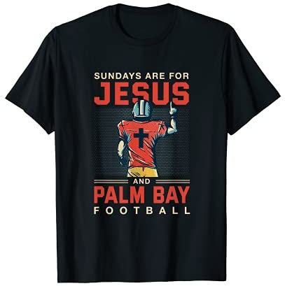 Los domingos son para Jesús y Palm Bay Fútbol Deportes Florida Camiseta