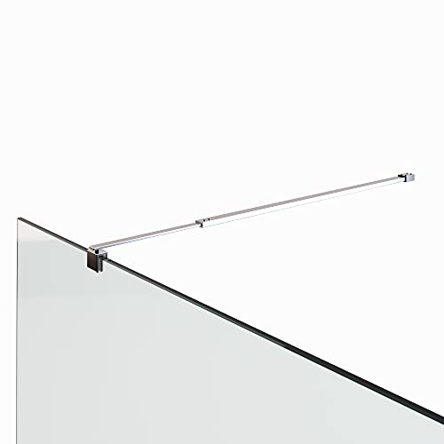 iflair Barra de sujeción para paredes de ducha de 6 8 10 mm con articulación giratoria de 360° Estabilizador de acero inoxidable V2A con rango de ajuste de 73 121 cm para duchas de cristal de 23 m
