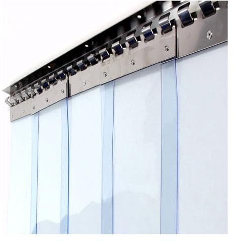 AYLYHD PVC Lamellenvorhang Streifenvorhang, Klar PVC Lamellenvorhang Überlappung Vinyl, Zum Kalter Raum Lagerhaus Gastronomie Trennvorhang, mit Edelstahlschiene Und Klemmen