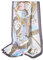 GLORIS Damen schal fein seidig groß 180 x 90 cm HellBlau-Grau mit Paisley Prints. Halstuch Tuch für Frauen. Kopftuch Halstuch Schal. Seidenschal Elegante