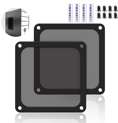 YIMATEECO PC-Dammfilter 140 mm, 2 st Magnetiskt Anti-Damm Nylonfläktfilter För Datorfodral PC Datorkylfilter (Nyl, 140x140 mm, 2 stycken, svart)