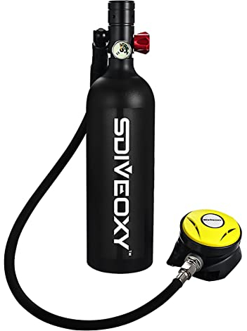 Tauchflasche Langlebige Aluminiumlegierung Tauchsauerstofftank Sauerstoffflasche Lungengasflaschen Tragbarer Zylinder Tragbare Tauchausrüstung Sauerstoffflasche Tauchen Für Sportstudienreisen
